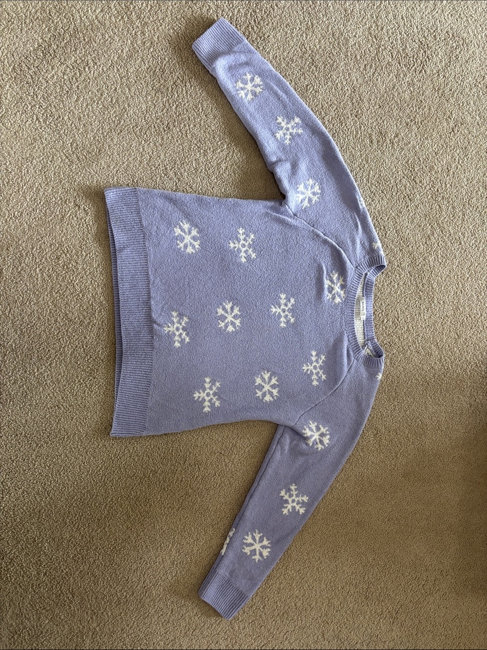 Ricki's Lavender Crewneck Sweater with White Snowflakes